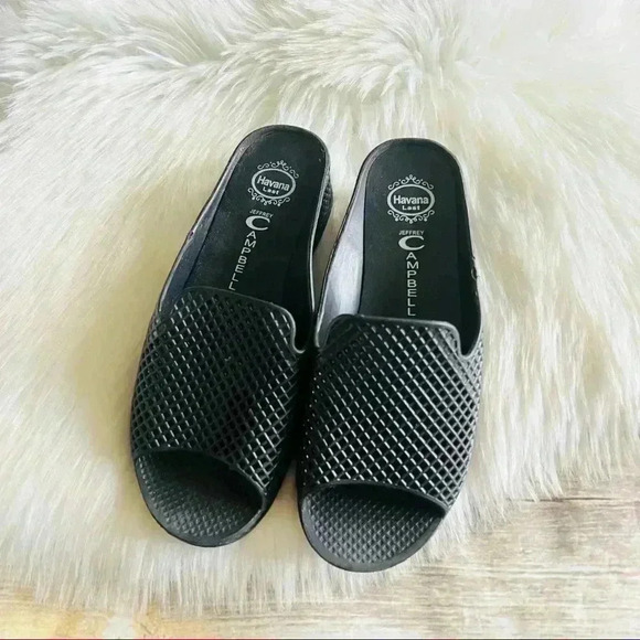 Jeffrey Campbell Fling 2 Black Slide Wedges Sandals Shoes Sz 7 - Picture 6 of 10